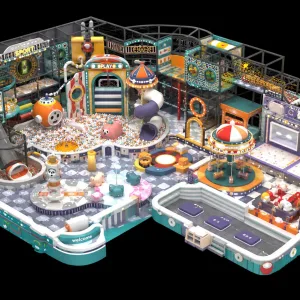 Multi-zone carnival indoor playground equipment for shopping mall FEC